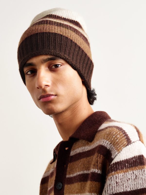 Striped Cashmere Beanie - OU