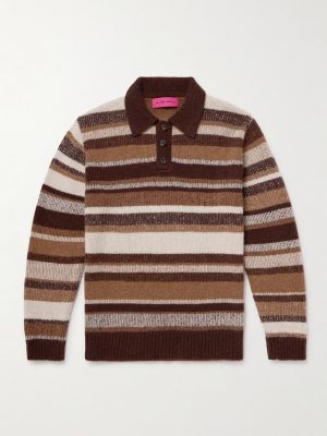 Striped Cashmere Polo Shirt Striped Cashmere Polo Shirt