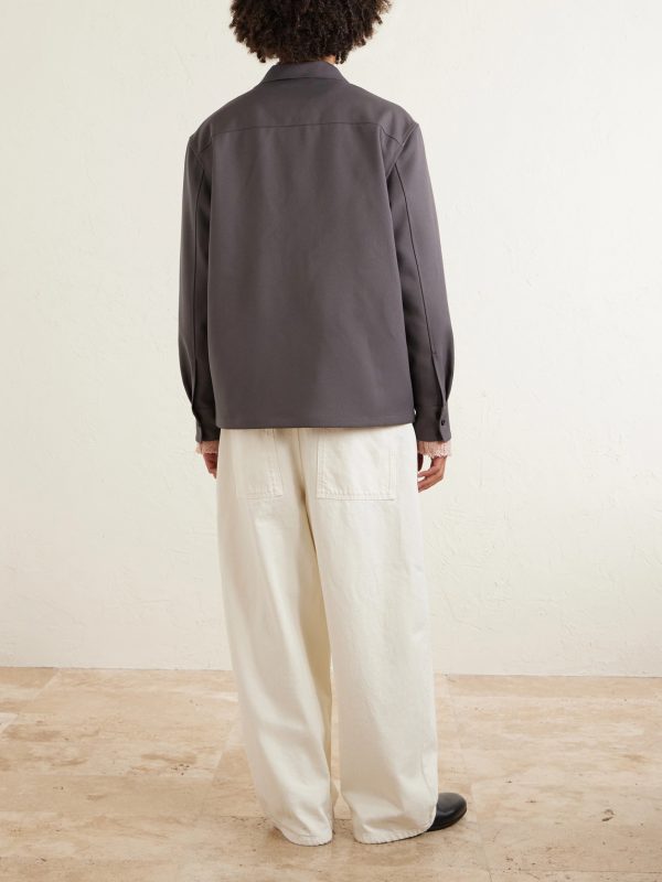 Twill Zip-Up Overshirt - BK