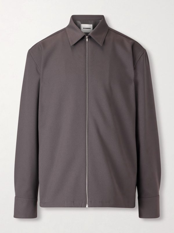 Twill Zip-Up Overshirt