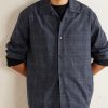 Camp-Collar Checked Wool and Linen-Blend Shirt - CU Camp-Collar Checked Wool and Linen-Blend Shirt - CU