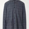 Camp-Collar Checked Wool and Linen-Blend Shirt Camp-Collar Checked Wool and Linen-Blend Shirt