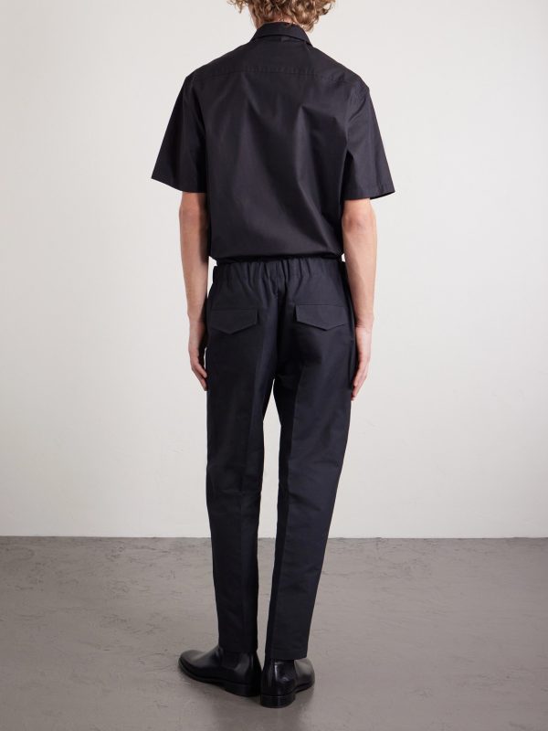 Tapered Cotton Trousers - BK Tapered Cotton Trousers - BK