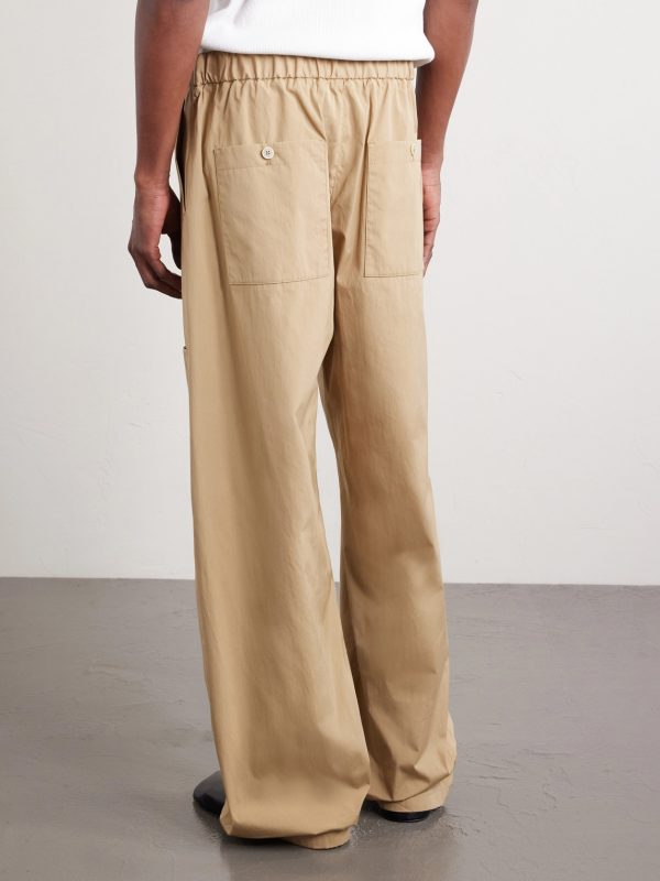 Straight-Leg Cotton Drawstring Cargo Trousers - BK Straight-Leg Cotton Drawstring Cargo Trousers - BK