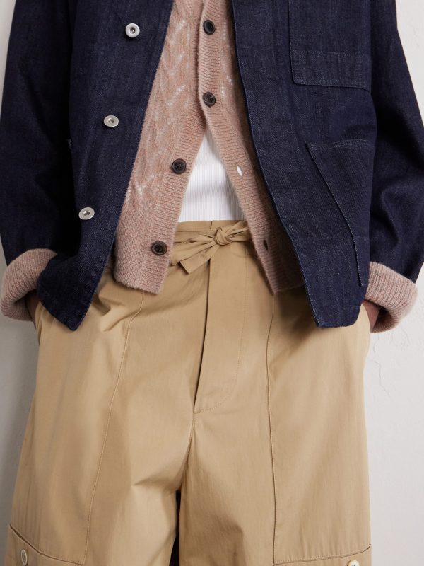 Straight-Leg Cotton Drawstring Cargo Trousers - CU Straight-Leg Cotton Drawstring Cargo Trousers - CU