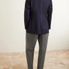 Tapered-Leg Cotton Trousers - BK Tapered-Leg Cotton Trousers - BK