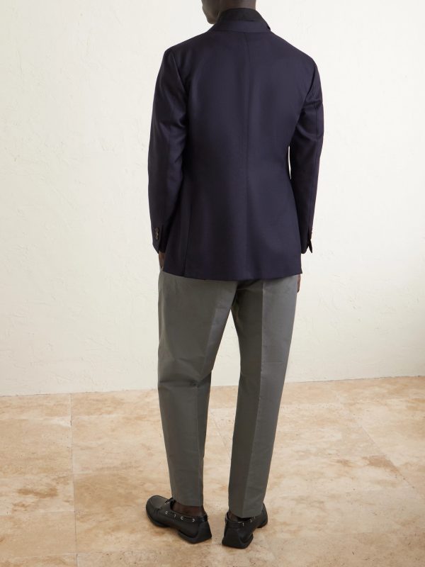 Tapered-Leg Cotton Trousers - BK Tapered-Leg Cotton Trousers - BK