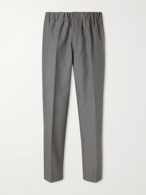 Tapered-Leg Cotton Trousers