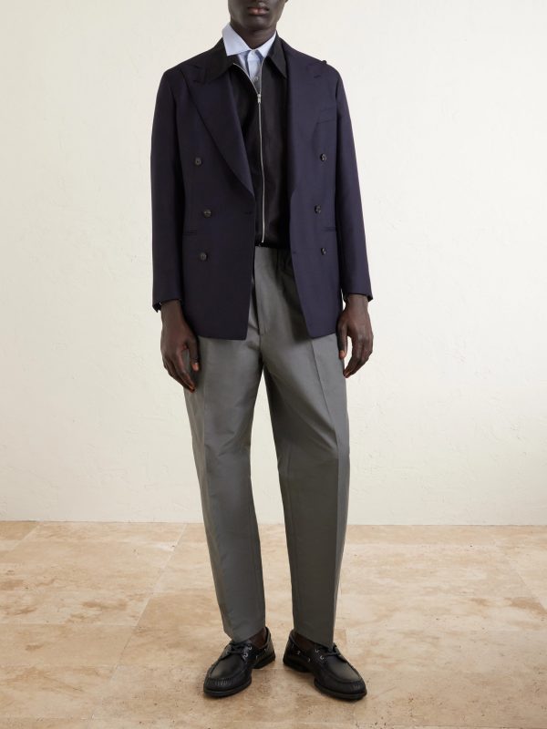 Tapered-Leg Cotton Trousers - OU Tapered-Leg Cotton Trousers - OU