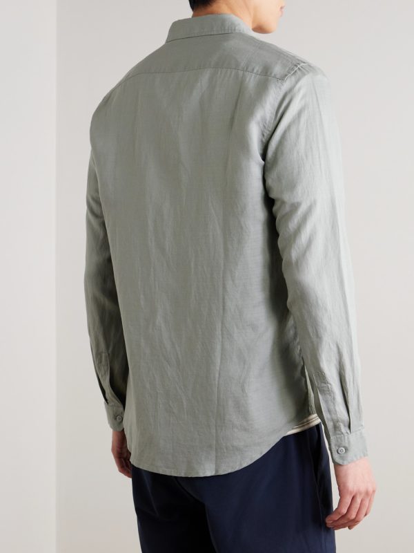 Air Spread-Collar Linen and Lyocell-Blend Shirt - BK Air Spread-Collar Linen and Lyocell-Blend Shirt - BK