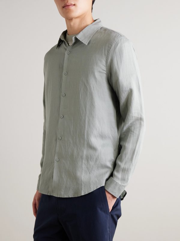 Air Spread-Collar Linen and Lyocell-Blend Shirt - FR Air Spread-Collar Linen and Lyocell-Blend Shirt - FR