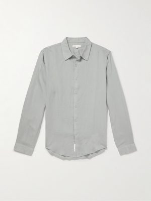 Air Spread-Collar Linen and Lyocell-Blend Shirt Air Spread-Collar Linen and Lyocell-Blend Shirt