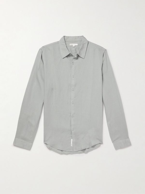 Air Spread-Collar Linen and Lyocell-Blend Shirt Air Spread-Collar Linen and Lyocell-Blend Shirt