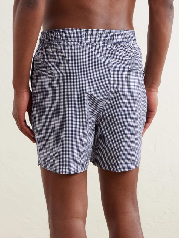 Charles Straight-Leg Mid-Length Checked Swim Shorts - BK