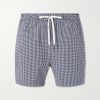 Charles Straight-Leg Mid-Length Checked Swim Shorts