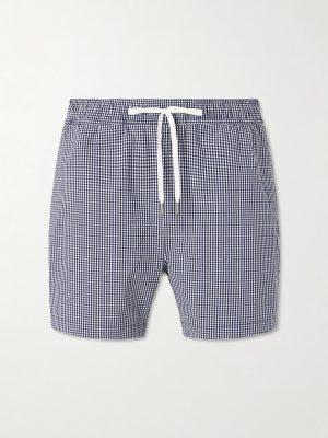 Charles Straight-Leg Mid-Length Checked Swim Shorts Charles Straight-Leg Mid-Length Checked Swim Shorts