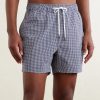 Charles Straight-Leg Mid-Length Checked Swim Shorts - OU