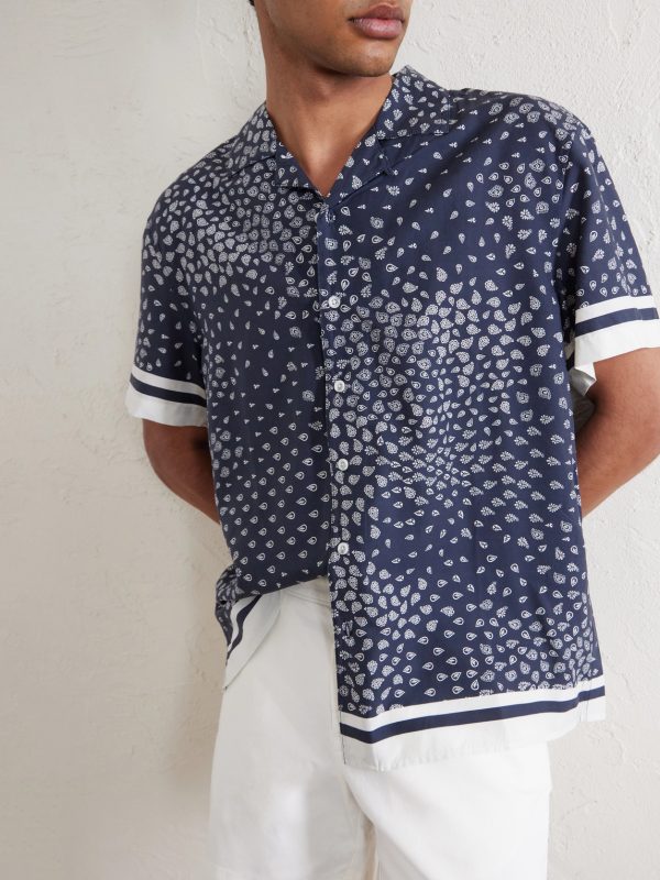 Camp-Collar Paisley-Print TENCEL™ Lyocell Shirt - CU Camp-Collar Paisley-Print TENCEL™ Lyocell Shirt - CU