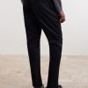 Straight-Leg Cotton-Blend Trousers - BK Straight-Leg Cotton-Blend Trousers - BK