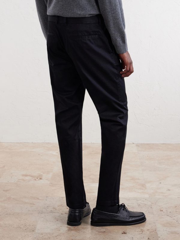 Straight-Leg Cotton-Blend Trousers - BK Straight-Leg Cotton-Blend Trousers - BK