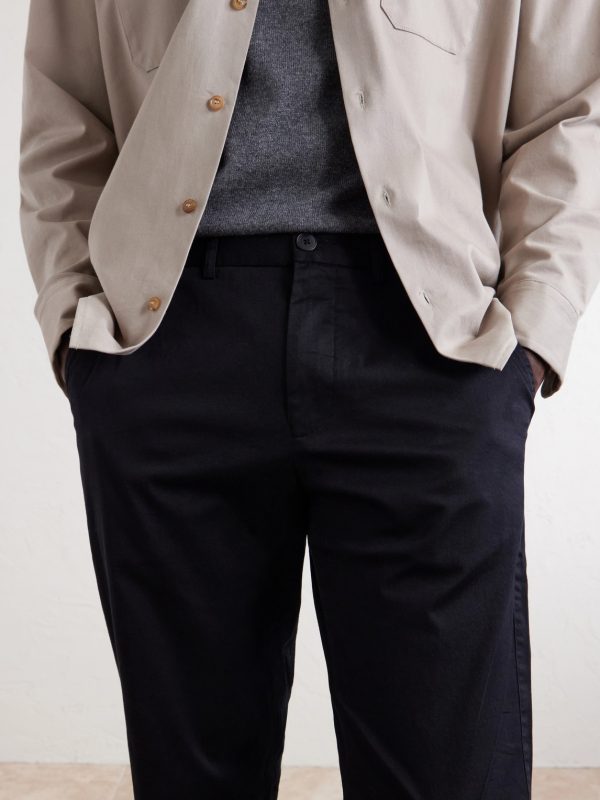 Straight-Leg Cotton-Blend Trousers - CU Straight-Leg Cotton-Blend Trousers - CU