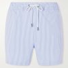 Charles Straight-Fit Mid-Length Striped Seersucker Swim Shorts