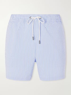Charles Straight-Fit Mid-Length Striped Seersucker Swim Shorts Charles Straight-Fit Mid-Length Striped Seersucker Swim Shorts