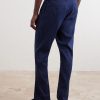 Straight-Leg Linen-Blend Trousers - BK