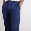 Straight-Leg Linen-Blend Trousers - CU