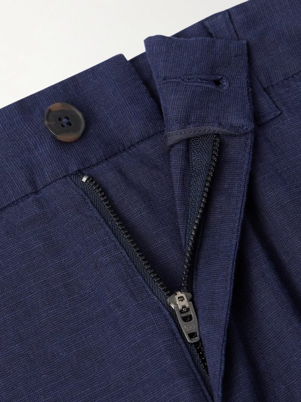 Straight-Leg Linen-Blend Trousers - E1