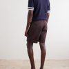 Straight-Leg Linen-Blend Shorts - BK Straight-Leg Linen-Blend Shorts - BK