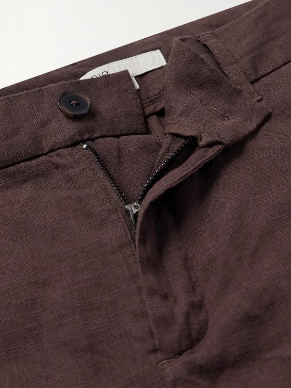 Straight-Leg Linen-Blend Shorts - E1 Straight-Leg Linen-Blend Shorts - E1