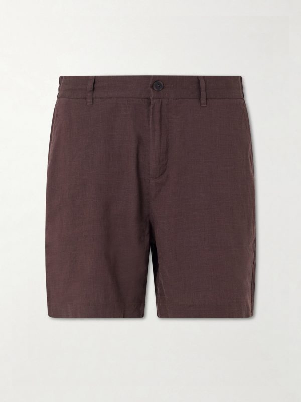Straight-Leg Linen-Blend Shorts Straight-Leg Linen-Blend Shorts