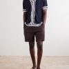 Straight-Leg Linen-Blend Shorts - OU Straight-Leg Linen-Blend Shorts - OU