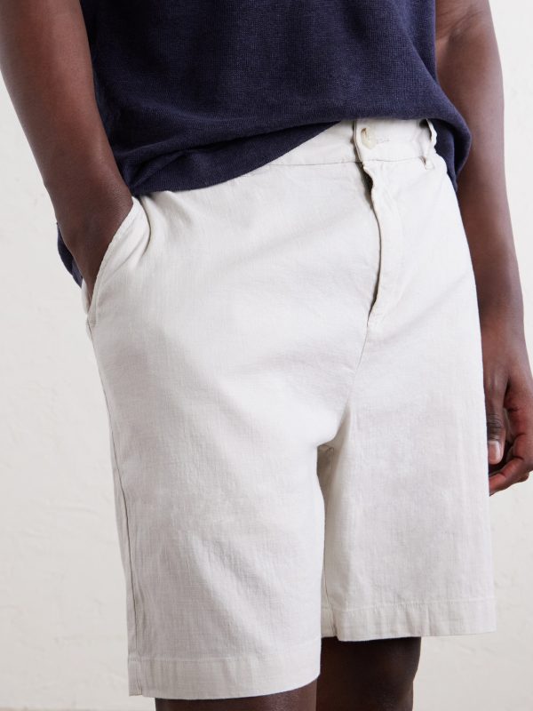 Straight-Leg Linen-Blend Shorts - CU Straight-Leg Linen-Blend Shorts - CU