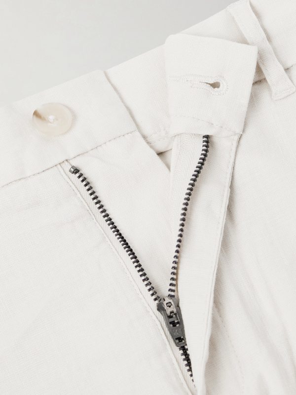 Straight-Leg Linen-Blend Shorts - E1 Straight-Leg Linen-Blend Shorts - E1