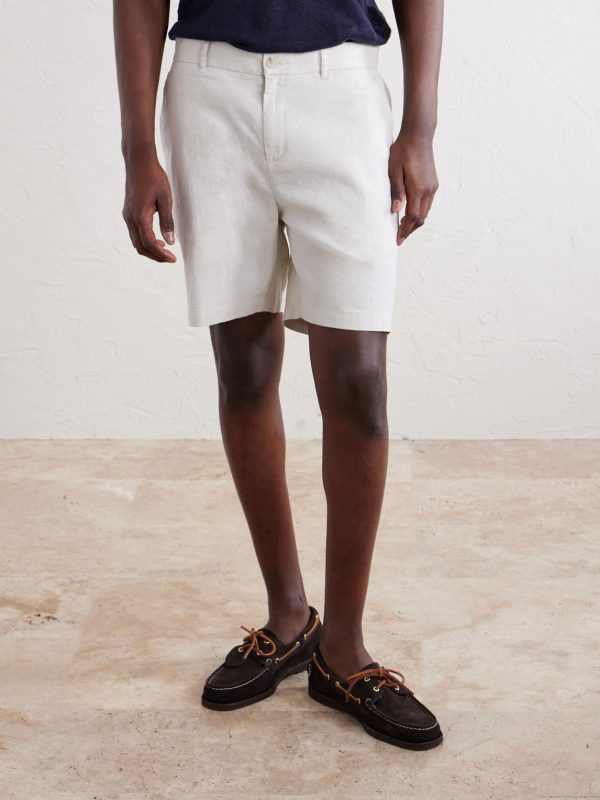 Straight-Leg Linen-Blend Shorts - FR Straight-Leg Linen-Blend Shorts - FR
