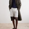 Straight-Leg Linen-Blend Shorts - OU Straight-Leg Linen-Blend Shorts - OU