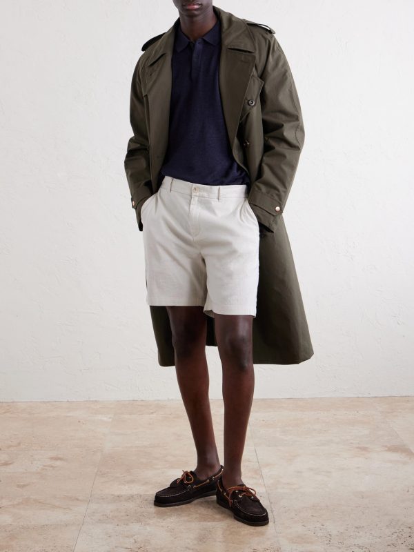 Straight-Leg Linen-Blend Shorts - OU Straight-Leg Linen-Blend Shorts - OU