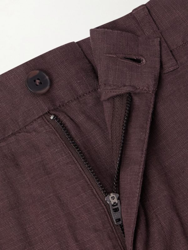 Straight-Leg Linen-Blend Trousers - E1