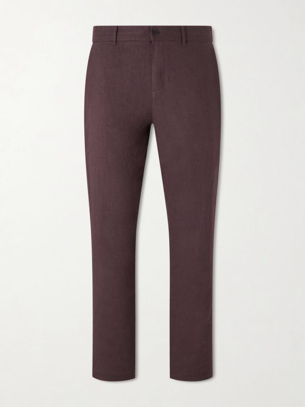 Straight-Leg Linen-Blend Trousers