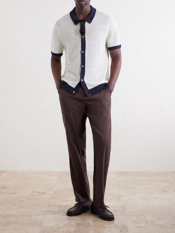 Straight-Leg Linen-Blend Trousers - OU