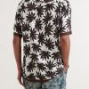 Camp-Collar Printed Satin Shirt - BK Camp-Collar Printed Satin Shirt - BK