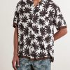 Camp-Collar Printed Satin Shirt - FR Camp-Collar Printed Satin Shirt - FR