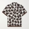 Camp-Collar Printed Satin Shirt Camp-Collar Printed Satin Shirt
