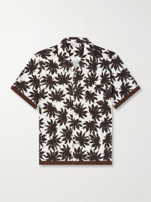 Camp-Collar Printed Satin Shirt Camp-Collar Printed Satin Shirt