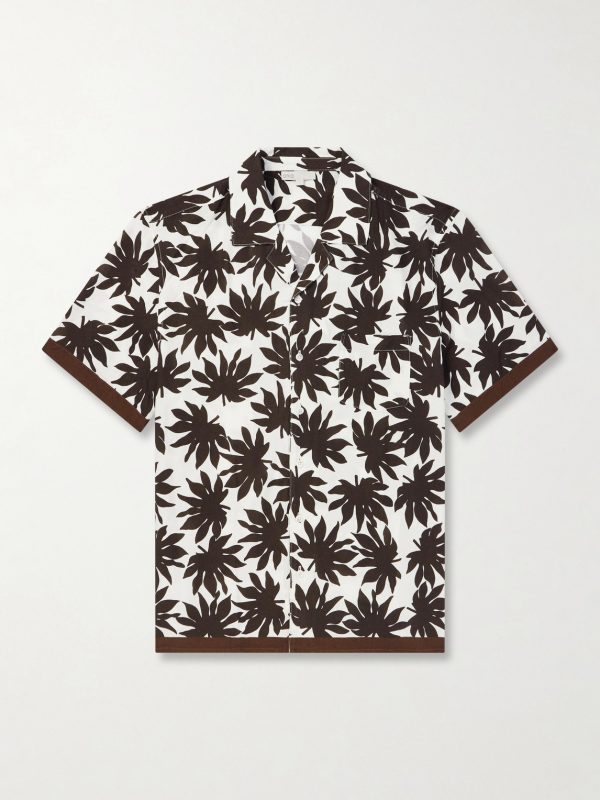 Camp-Collar Printed Satin Shirt Camp-Collar Printed Satin Shirt
