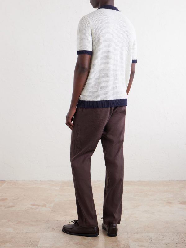 Crocheted Linen Shirt - BK Crocheted Linen Shirt - BK
