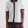 Crocheted Linen Shirt - FR Crocheted Linen Shirt - FR