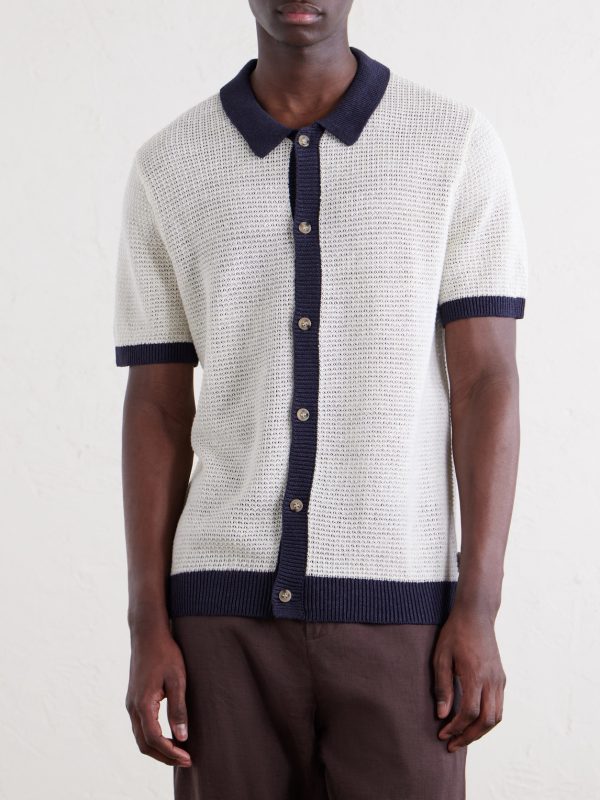 Crocheted Linen Shirt - FR Crocheted Linen Shirt - FR
